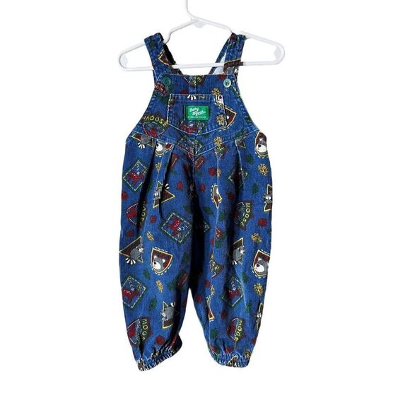 Vintage Oshkosh Corduroy Animal Outdoor Overalls Size 12 months